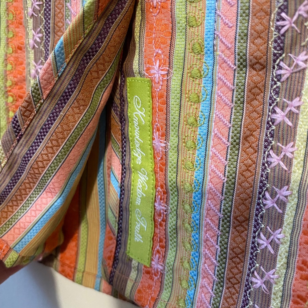 Robert Graham Women's‎ Button Up Long Sleeve Multicolor Striped Blouse Top - Picture 7 of 8